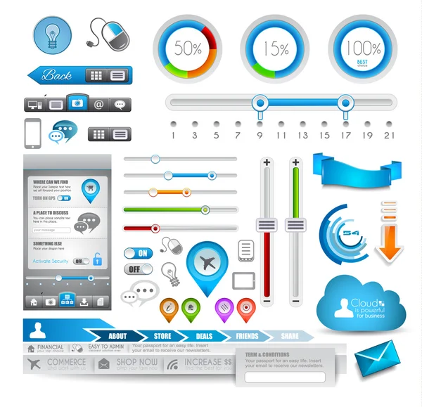 Elementos infográficos - Conjunto de qualidade — Vetor de Stock