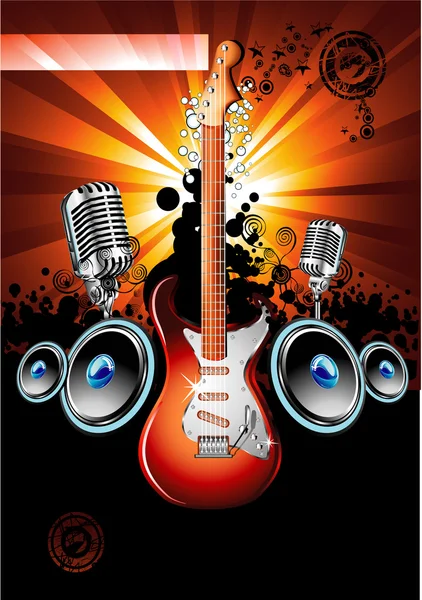 Electric Guitar Background — Stock Vector