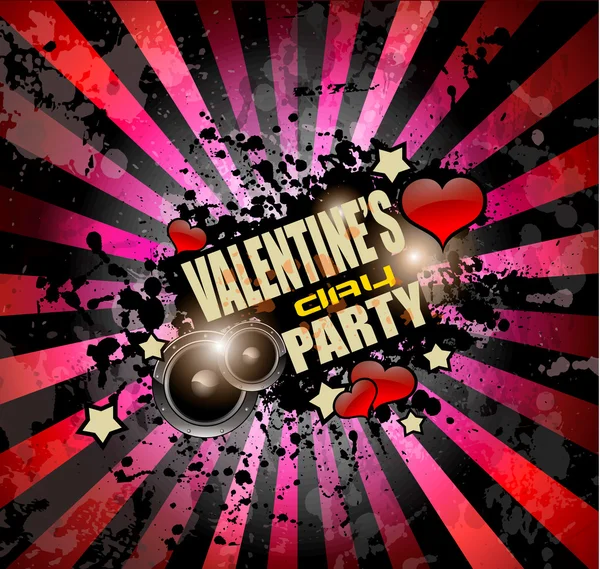 Valentine's Day party invitation flyer background — Stock Vector