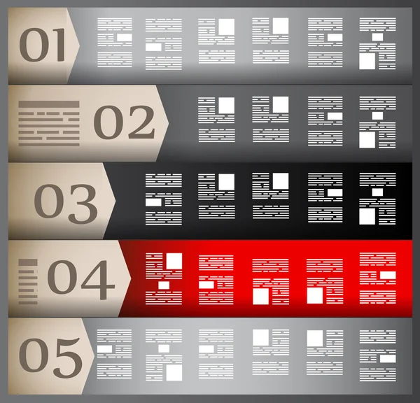 Elementos infográficos - conjunto de etiquetas de papel , — Archivo Imágenes Vectoriales