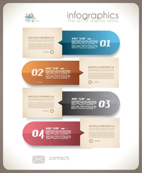 Design infográfico - etiquetas de papel originais —  Vetores de Stock