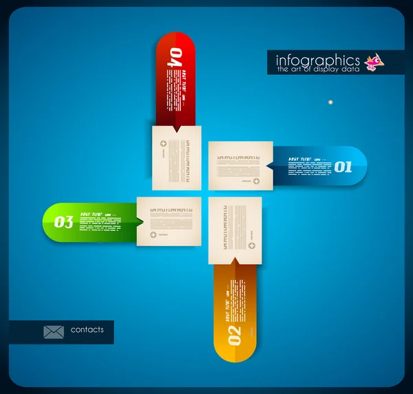 Design infográfico - etiquetas de papel originais — Vetor de Stock