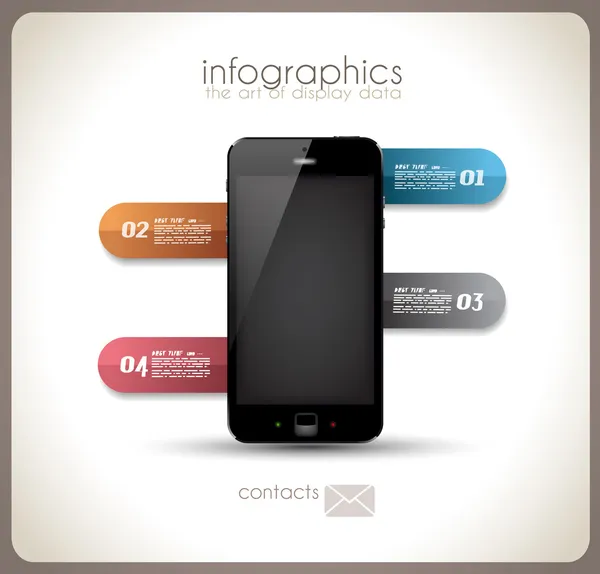 Infographies Modèle Desgin avec téléphone — Image vectorielle