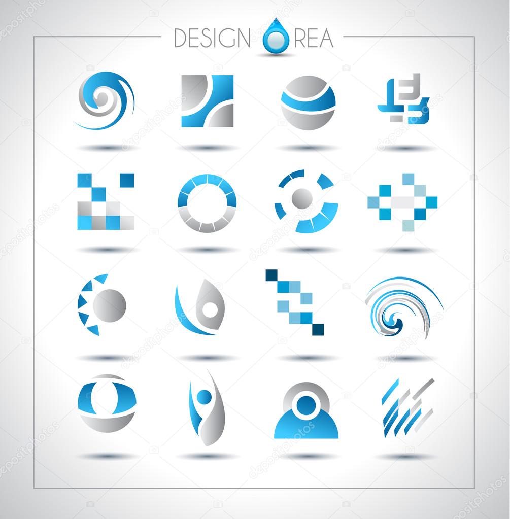 Set of design elements for your project. Mixed abstract shapes with shadows