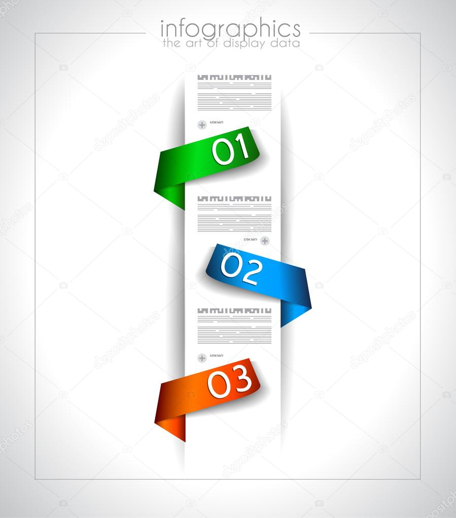 Infographic template design with paper tags