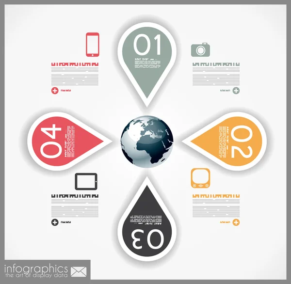 Design infografico - etichette originali in carta — Vettoriale Stock