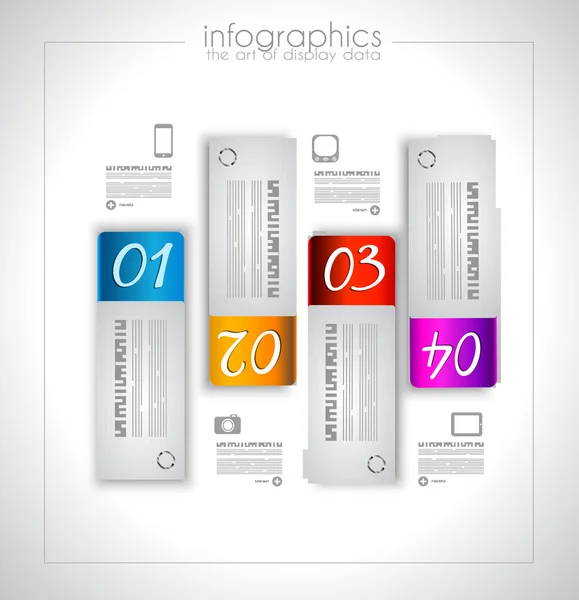 Elementos infográficos - conjunto de etiquetas de papel , — Vetor de Stock