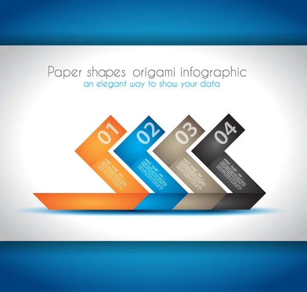 Papirformer origami infografik – Stock-vektor