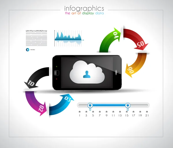 Plantilla de diseño infográfico con concepto de nube — Vector de stock