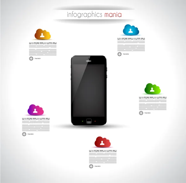 クラウドのコンセプトとインフォ グラフィック デザイン テンプレート — ストックベクタ
