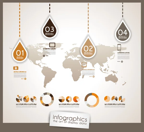 Infographic design template με ετικέτες χαρτιού — Διανυσματικό Αρχείο