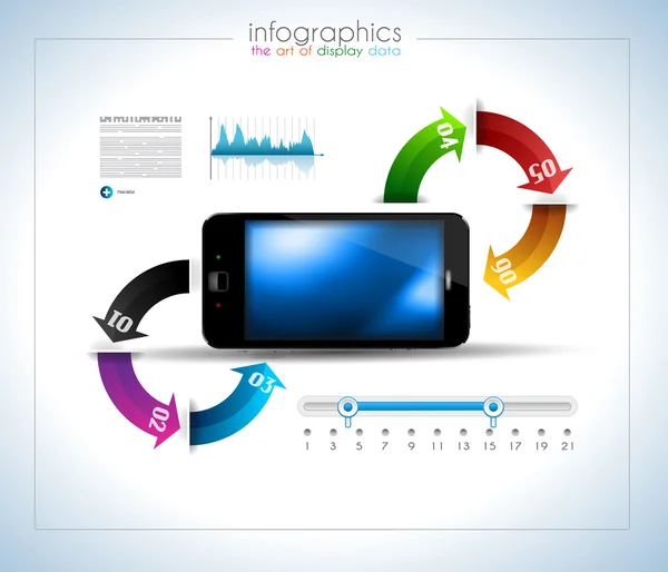 Modello di design infografico con tag cartacei — Vettoriale Stock