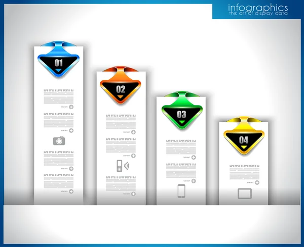 Modelo de design infográfico com etiquetas de papel — Vetor de Stock