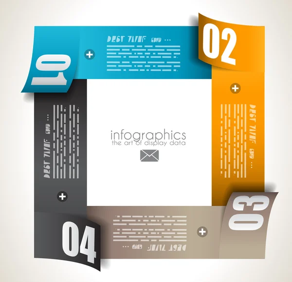 Infographic design sjabloon met papieren tags. — Stockvector