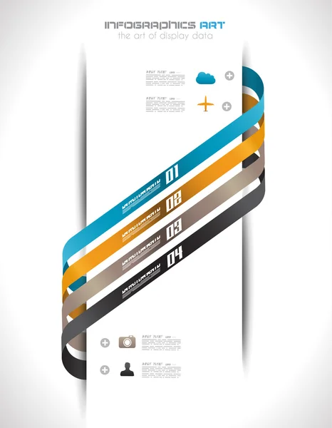 Infographic design sjabloon met papieren tags. — Stockvector