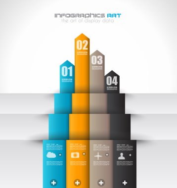 Kağıt etiketli bilgi tasarım şablonu.