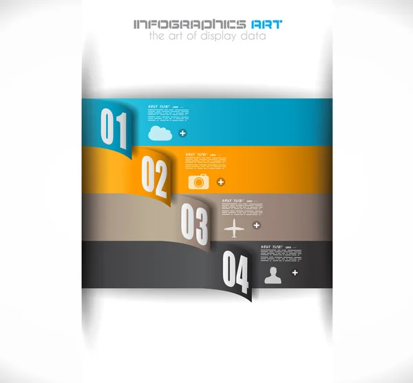 Infographic design template with paper tags — Stock Vector