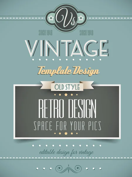Vintage retro page template — Stock Vector