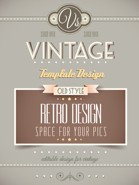 Vintage retro page or cover template