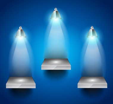 3 led spotlight ile raflar