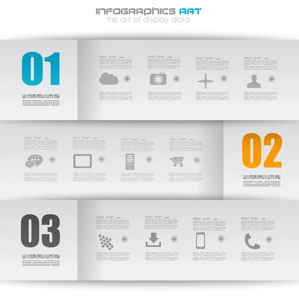 Wzór infograficzny z papierowymi tagami. — Wektor stockowy