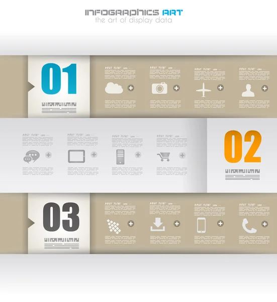Modelo de design infográfico com etiquetas de papel. — Vetor de Stock