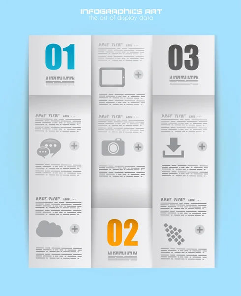 Plantilla de diseño infográfico con etiquetas de papel. Yo... — Vector de stock