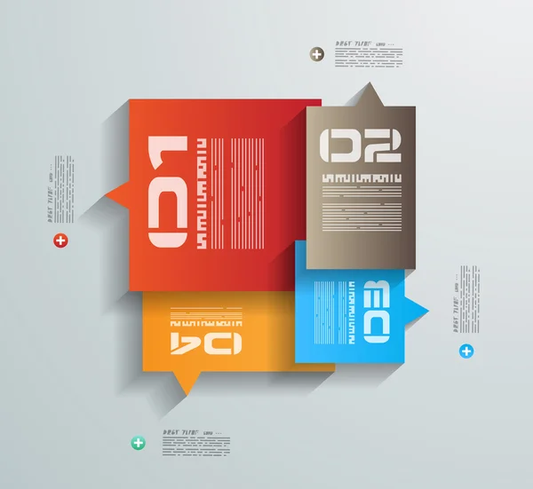 Modèle de conception infographique avec étiquettes en papier — Image vectorielle