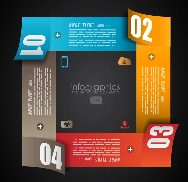 Modèle de conception infographique avec étiquettes en papier — Image vectorielle