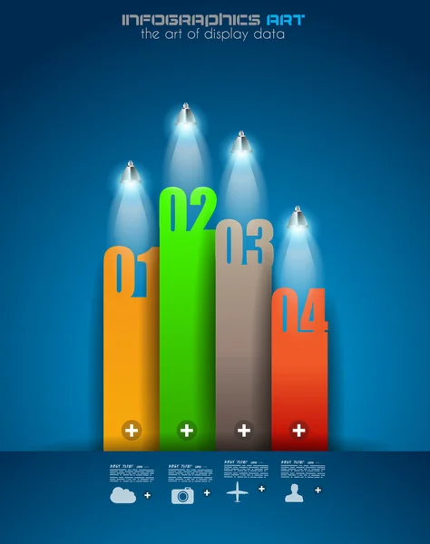 Infografische Design-Vorlage mit Papier-Tags — Stockvektor