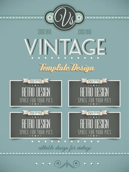 Vintage retro paginasjabloon voor covers — Stockvector