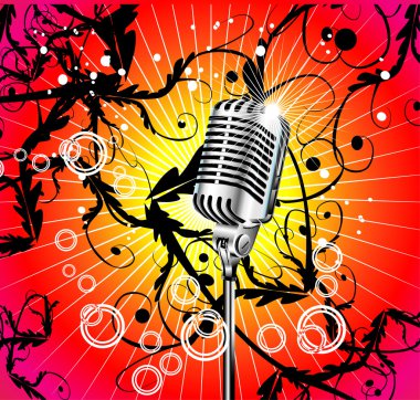 eski mikrofon müzik arka plan