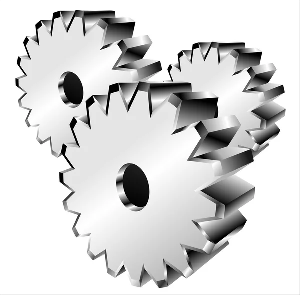 3D gears isolated — Stock Vector