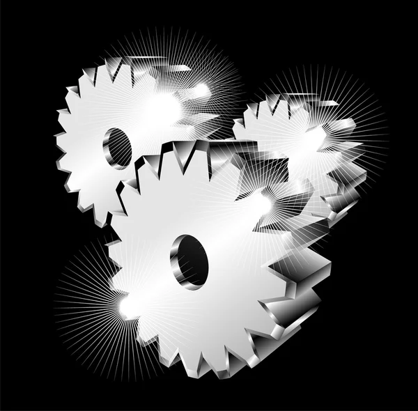 3D gears isolated — Stock Vector