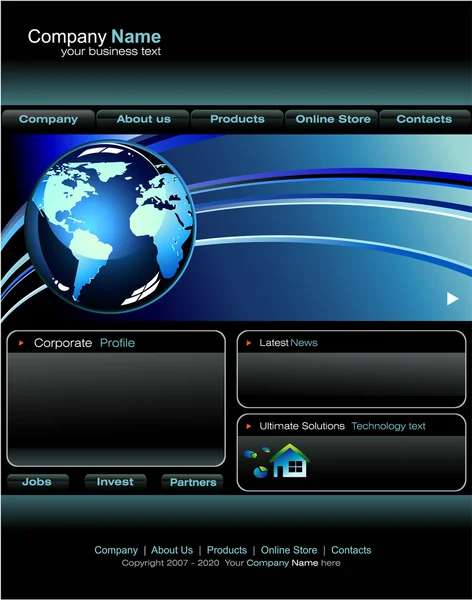 Vorlage für Unternehmenswebseiten — Stockvektor