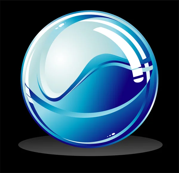 Blue glossy sphere — Stock Vector