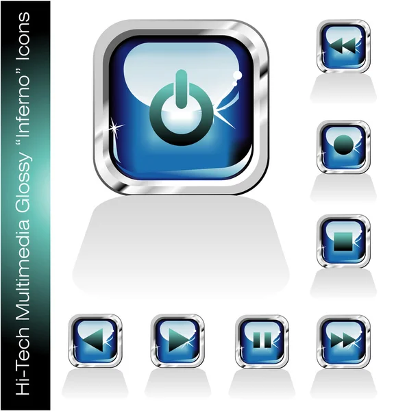 Conjunto de iconos de reproductor multimedia — Vector de stock