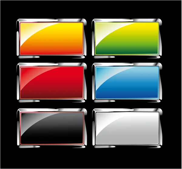 Conjunto de botones reflectantes coloridos — Vector de stock