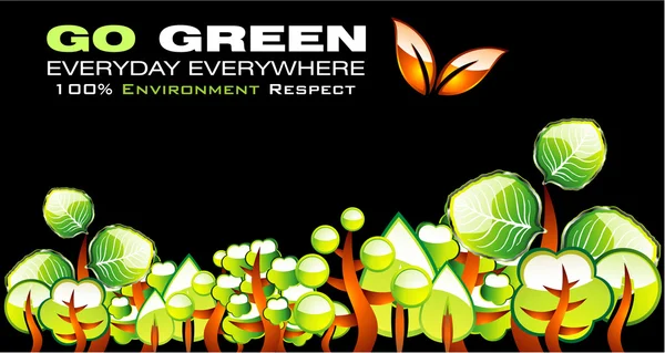 Go Green Tarjeta de Medio Ambiente — Vector de stock