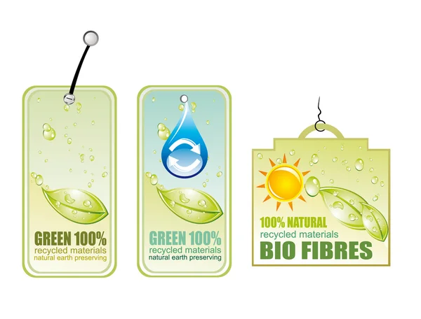 Recycle en bio label pictogrammen — Stockvector