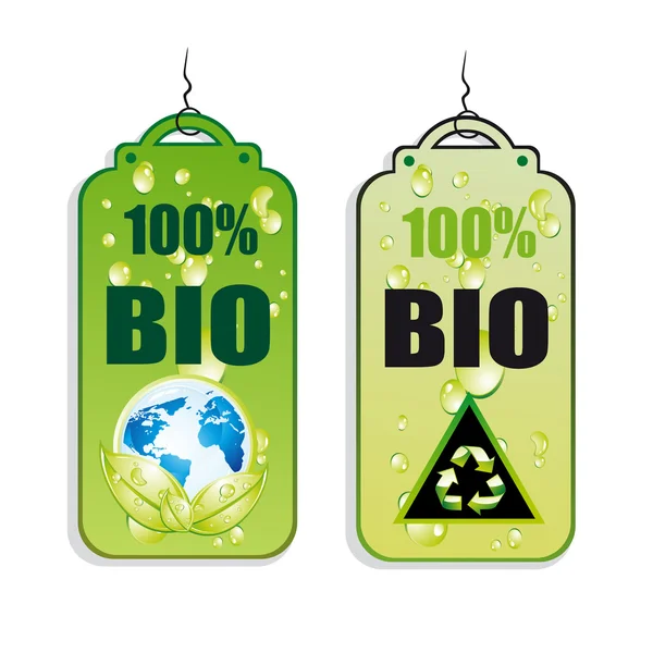 Recycling groen label pictogrammen — Stockvector