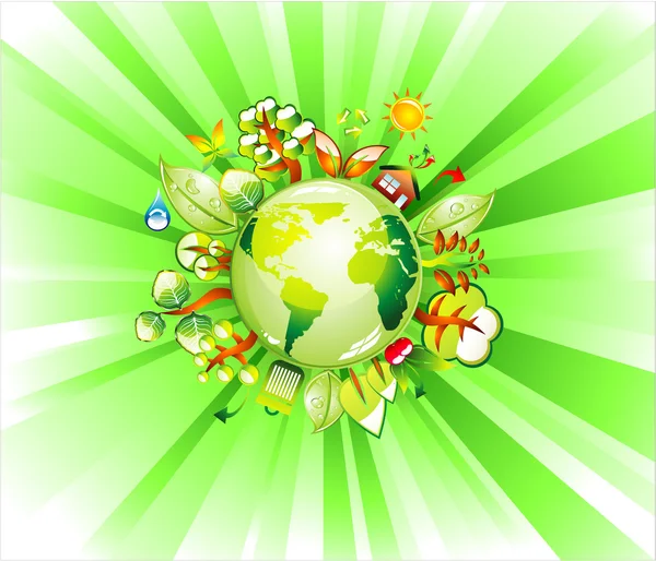 Фон Earth Recycle Concet — стоковый вектор
