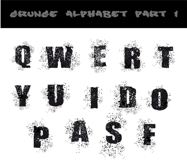 Schwarzes Grunge-Alphabet — Stockvektor