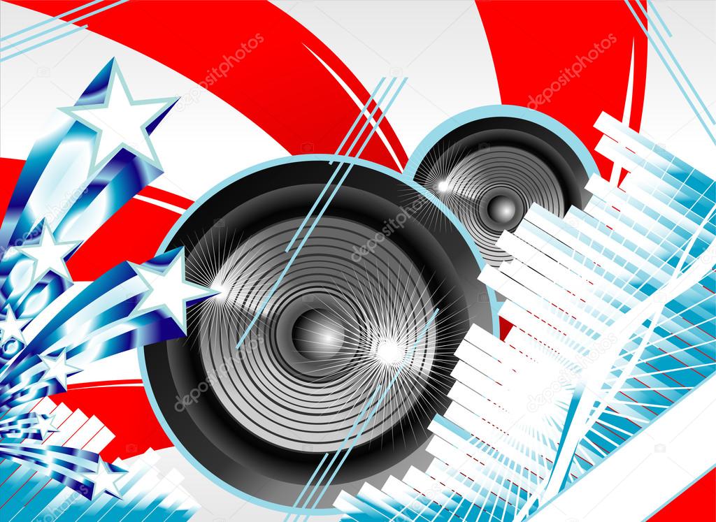 Abstract Us flag for music background