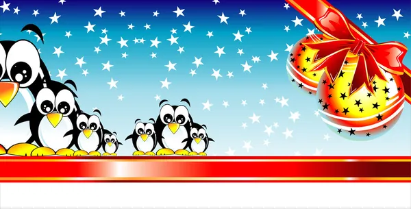 Merrry Kerstmis pinguïn — Stockvector