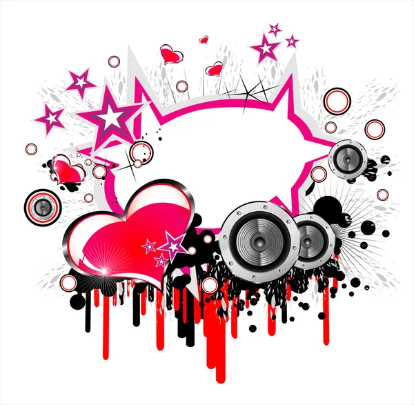 Amore e musica Background — Vettoriale Stock