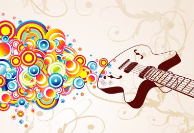 Retro gitar şarkı kabarcıklar