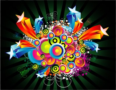 Fantasy Circles and Star Background