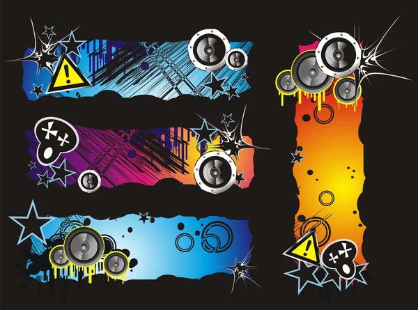 Grunge Style Banner de música — Archivo Imágenes Vectoriales