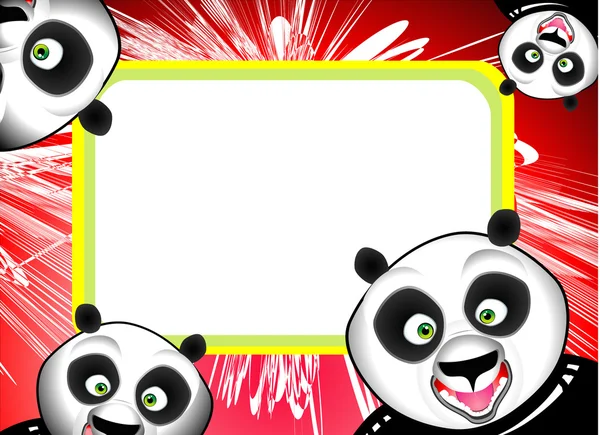 Engraçado Panda Frame — Vetor de Stock